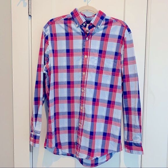 Crown & Ivy Plaid Button Down Collared Shirt Men’s Size Small (S) - Picture 2 of 7